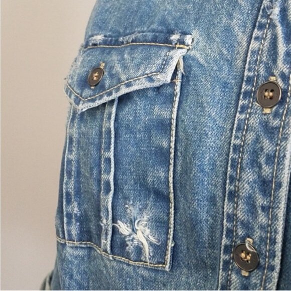 Sea New York denim lace back shirt jacket - Picture 5 of 7